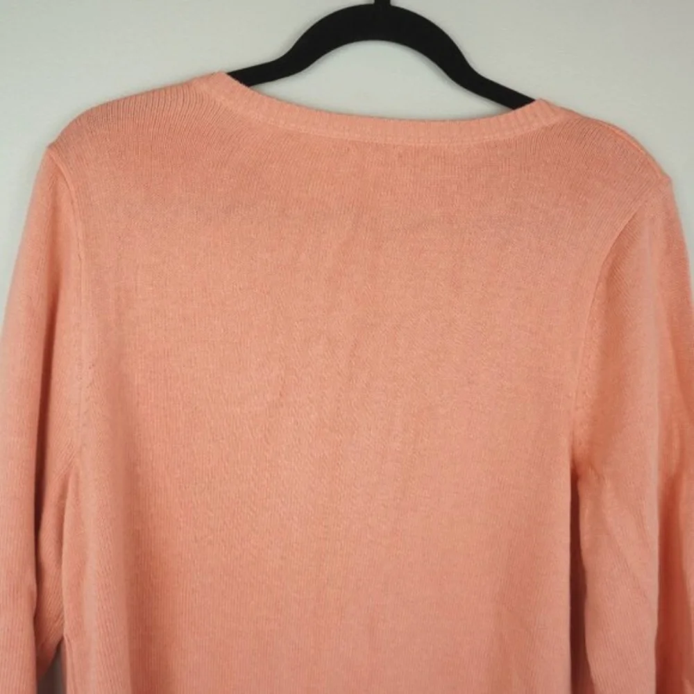 J Jill Peachy Pink‎ Cardigan Sweater Size Large